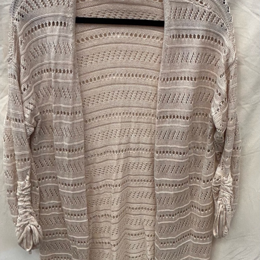 Maurices Cream Open-Knit Cardigan